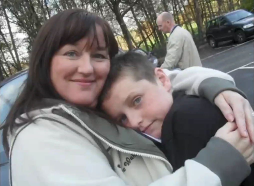 Tom as a boy with his mum, Michele
