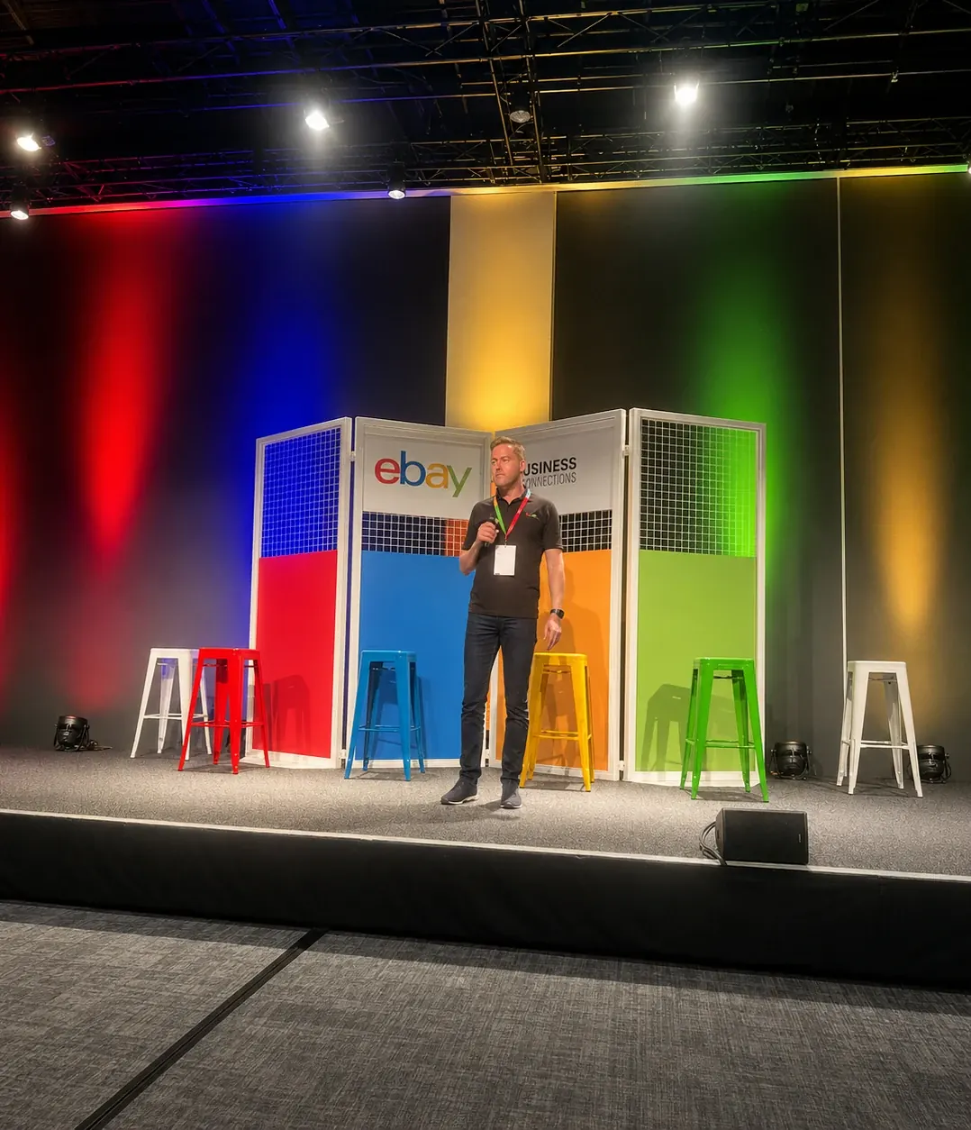 Tom on stage at the eBay for Business Awards, 2024